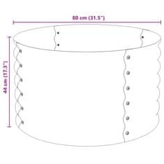 Vidaxl Visoka greda 80x80x44 cm pocinkano jeklo srebrna