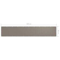 Vidaxl Balkonsko platno taupe 90x500 cm oksford blago