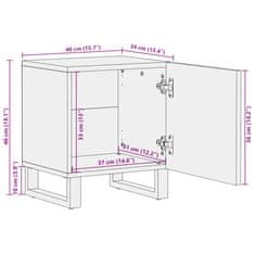 Vidaxl Nočna omarica 2 kosa 40x34x46 cm trden robusten mangov les