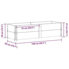 Vidaxl Vrtna visoka greda črna 150x50 cm trdna borovina