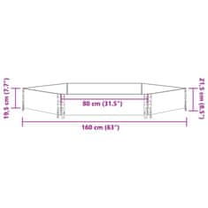 Vidaxl Visoka greda šestkotna rjava 160x160 cm trdna borovina