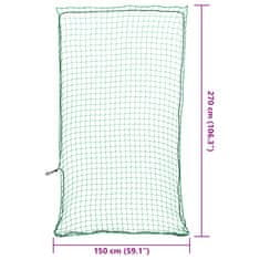 Vidaxl Mreža za prikolico z elastično vrvjo zelena 2,7x1,5 m PP