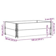 Vidaxl Vrtno korito črno 120x80 cm trdna borovina