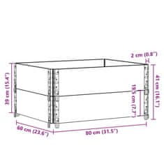 Vidaxl Paletni okvirji 2 kosa črni 80x60 cm trdna borovina