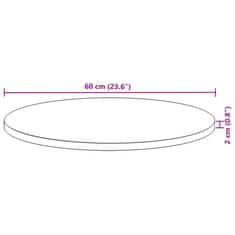 Vidaxl Mizna plošča okrogla Ø60x2 cm trdna akacija