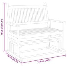 Vidaxl Drsna klop črna 118x70x104,5 cm trdna topolovina