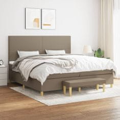 Vidaxl Box spring postelja z vzmetnico taupe 200x200 cm blago