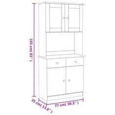 Vidaxl Komoda ALTA 77x35x165 cm trdna borovina