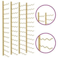 Vidaxl Stensko stojalo za vino za 36 steklenic 2 kosa zlato železo