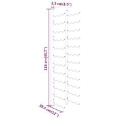 Vidaxl Stensko stojalo za vino za 36 steklenic 2 kosa zlato železo