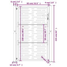 Vidaxl Vrtna vrata 105x155 cm corten jeklo kvadraten dizajn