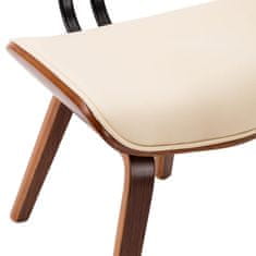 Vidaxl Jedilni stoli 6 kosov krem ukrivljen les in umetno usnje