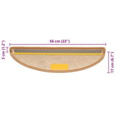 Vidaxl Samolepilne preproge za stopnice sisal 15 kos 56x17x3cm oranžne