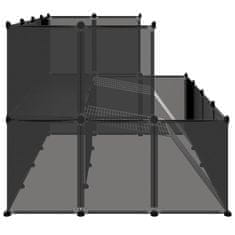 Vidaxl Ograda za male živali črna 143x107x93 cm PP in jeklo