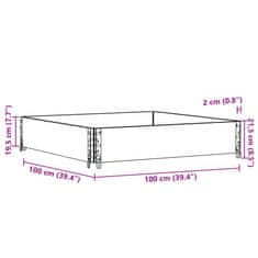 Vidaxl Paletni okvir siv 100x100 cm trdna borovina