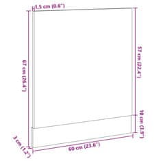 Vidaxl Plošča za pomivalni stroj sonoma hrast 60x3x67cm inženirski les