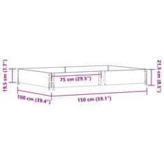 Vidaxl Vrtno korito črno 150x100 cm trdna borovina