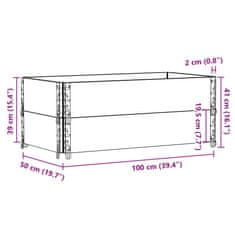 Vidaxl Paletni okvirji 2 kosa rjavi 100x50 cm trdna borovina