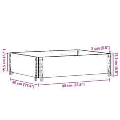 Vidaxl Paletni okvir 80x60 cm trdna borovina