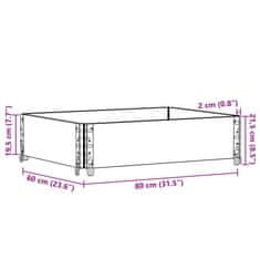 Vidaxl Paletni okvir siv 80x60 cm trdna borovina