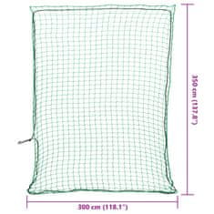 Vidaxl Mreža za prikolico z elastično vrvjo zelena 3,5x3 m PP