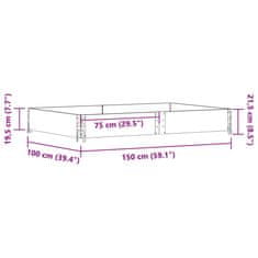 Vidaxl Paletni okvir rjav 150x100 cm trdna borovina