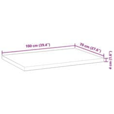 Vidaxl Mizna plošča pravokotna 100x70x4 cm trden akacijev les