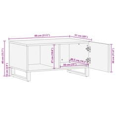 Vidaxl Klubska mizica 80x51x40 cm trden akacijev les