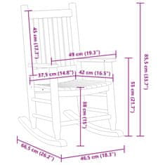 Vidaxl Otroški gugalni stol 2 kosa rjav trdna topolovina