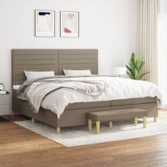 Vidaxl Box spring postelja z vzmetnico taupe 200x200 cm blago