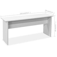 Vidaxl Jedilna miza in klopi 3 kosi inženirski les bele barve