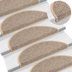 Vidaxl Samolepilne preproge za stopnice sisal 15 kosov 56x17x3 cm