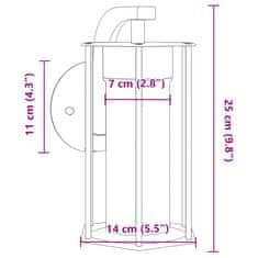Vidaxl Zunanja stenska svetilka črna nerjaveče jeklo