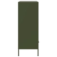 Vidaxl Visoka omara olivno zelena 68x39x101,5 cm jeklo