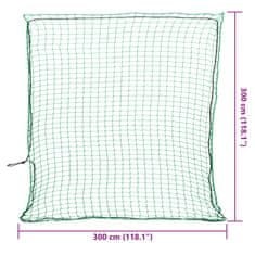 Vidaxl Mreža za prikolico z elastično vrvjo zelena 3x3 m PP