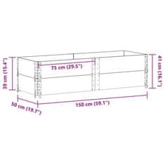 Vidaxl Paletni okvirji 2 kosa črni 150x50 cm trdna borovina