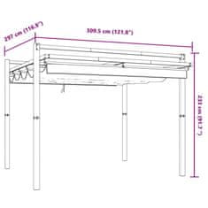 Vidaxl Vrtni paviljon z zložljivo streho krem 3x3 m aluminij