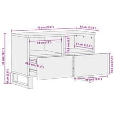 Vidaxl TV omarica 70x34x46 cm trden robusten mangov les