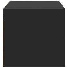 Vidaxl Stenska omarica črna 70x42,5x40 cm inženirski les