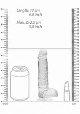 Ero 6"" / 15 cm Realistični dildo s kroglicami - prozoren