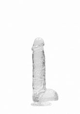 Ero 6"" / 15 cm Realistični dildo s kroglicami - prozoren