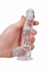 Ero 6"" / 15 cm Realistični dildo s kroglicami - prozoren