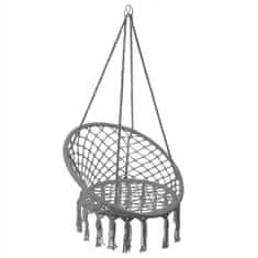 WOWO Gugalni stol Stork Nest - Gugalni stol Stork Nest z naslonom za roke v sivi barvi XL