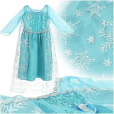 WOWO Pustni kostum Elsa Frozen - Pustni kostum Elsa Frozen - modra obleka 120 cm