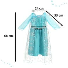 WOWO Pustni kostum Elsa Frozen - Pustni kostum Elsa Frozen - modra obleka 120 cm