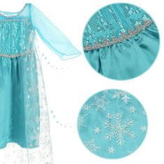 WOWO Pustni kostum Elsa Frozen - Pustni kostum Elsa Frozen - modra obleka 120 cm