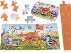 WOWO Gozdne živali Puzzle za otroke - Forest Animals Puzzle for Children - 60 kosov v pločevinki