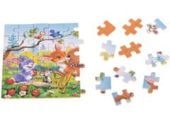 WOWO Gozdne živali Puzzle za otroke - Forest Animals Puzzle for Children - 60 kosov v pločevinki