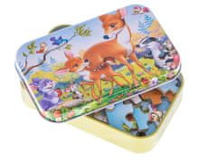 WOWO Gozdne živali Puzzle za otroke - Forest Animals Puzzle for Children - 60 kosov v pločevinki