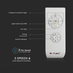 V-TAC  LED stropni ventilator z 2xE27 les